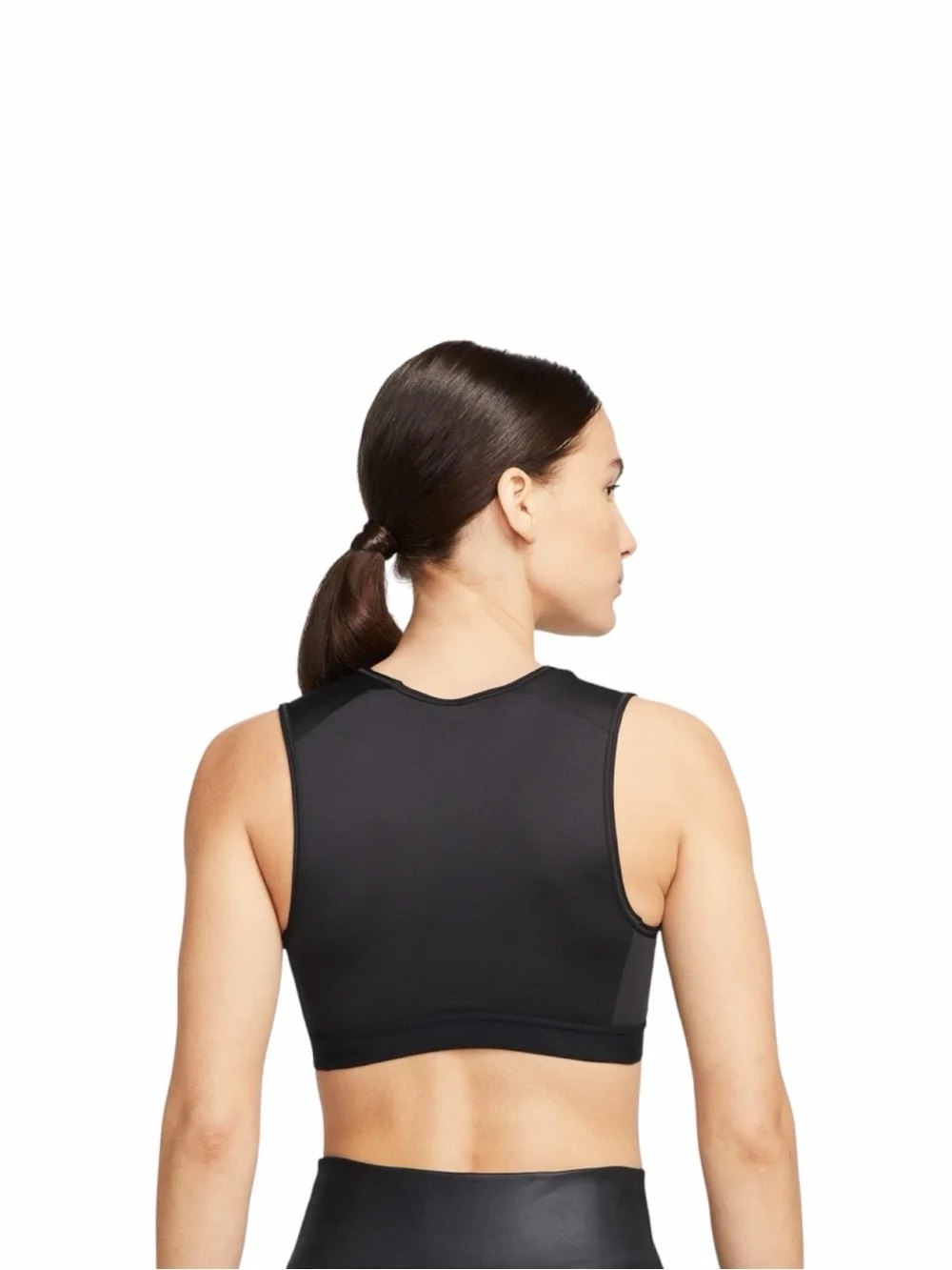 Nike Air Swoosh High Neck Medium Support Sports Bra Black Womens M Dri-FIT